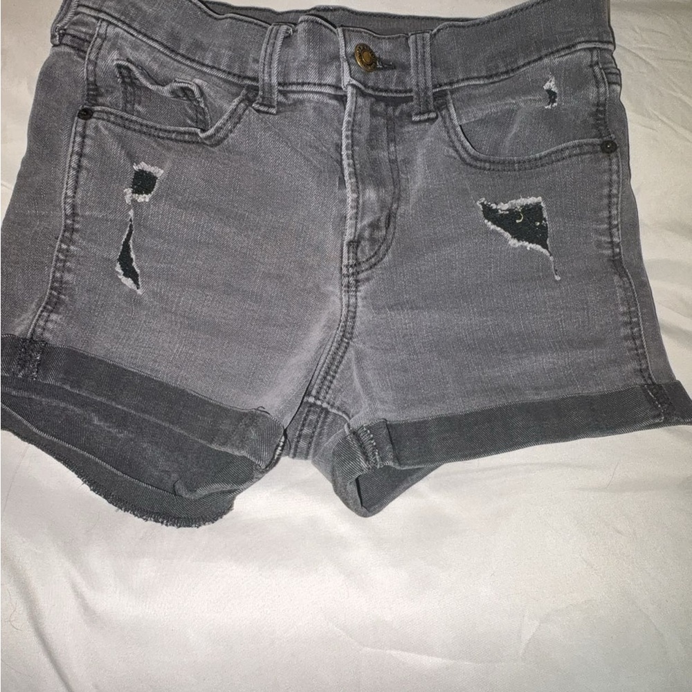 Old Navy Gray Ripped Jean Shorts